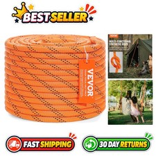 Double Braided Polyester Rope 3/8 x 120 ft, 4000 lbs Breaking Strength, Outdo...