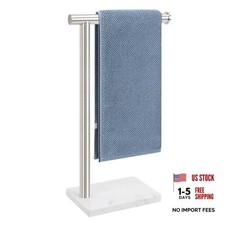 Hand Towel Holder, Hand Towel Stand for Bathroom with Marble Brushed Nickel