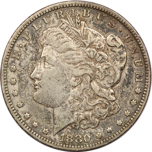 1880-CC Reverse of 1878 Morgan Silver Dollar $1, Very Fine VF