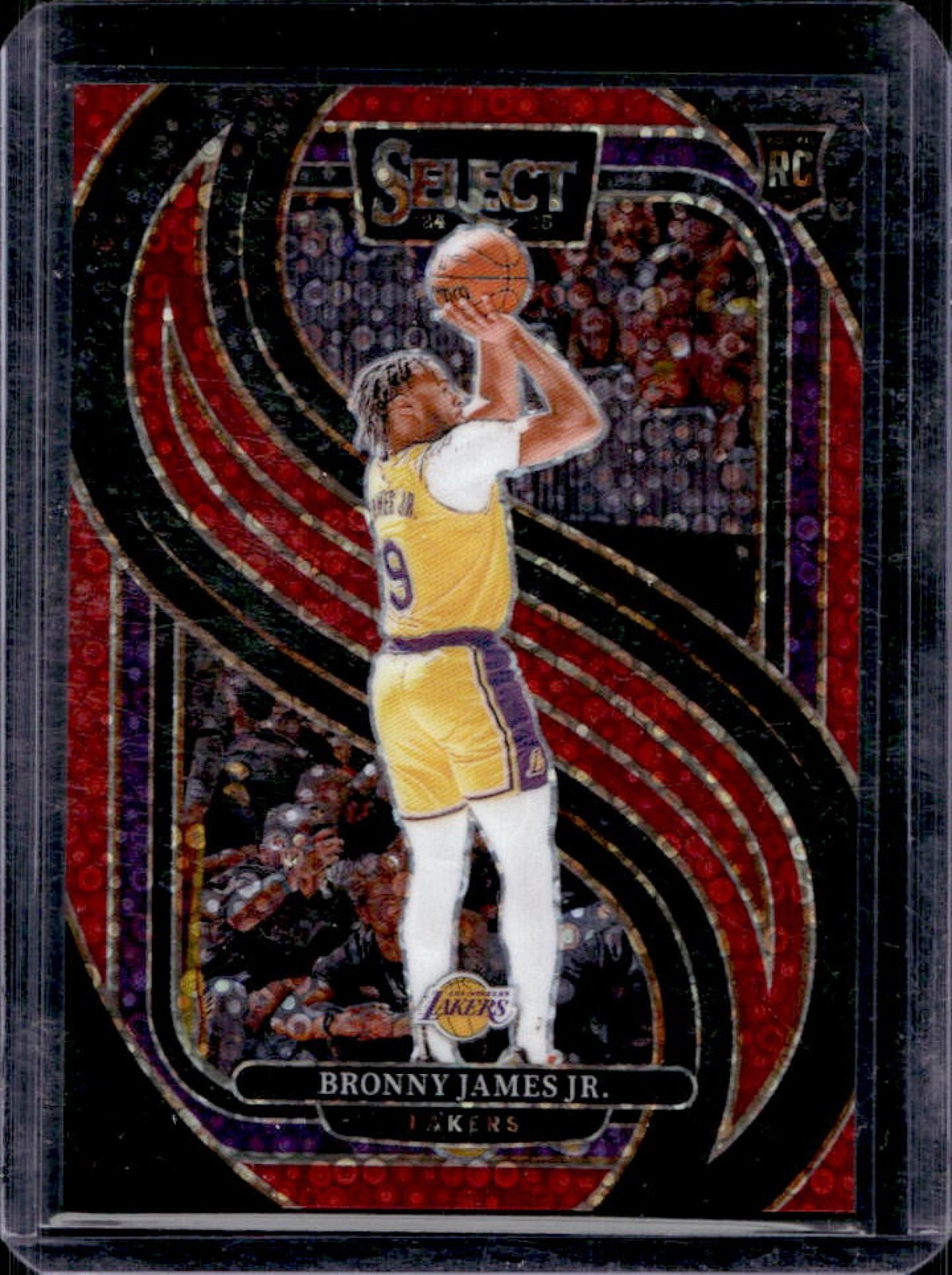 2024-25 Panini Select Bronny James Jr. Premier RC Red Disco Prizm #/49 Lakers