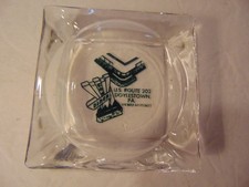 DOYLESTOWN, PA-ED'S DINER GLASS ASHTRAY- US ROUTE 202