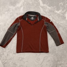 Kuhl Kashmira Sweater Boys Small 7-8 Red Fleece 1/4 Zip Pullover Missing Zipper