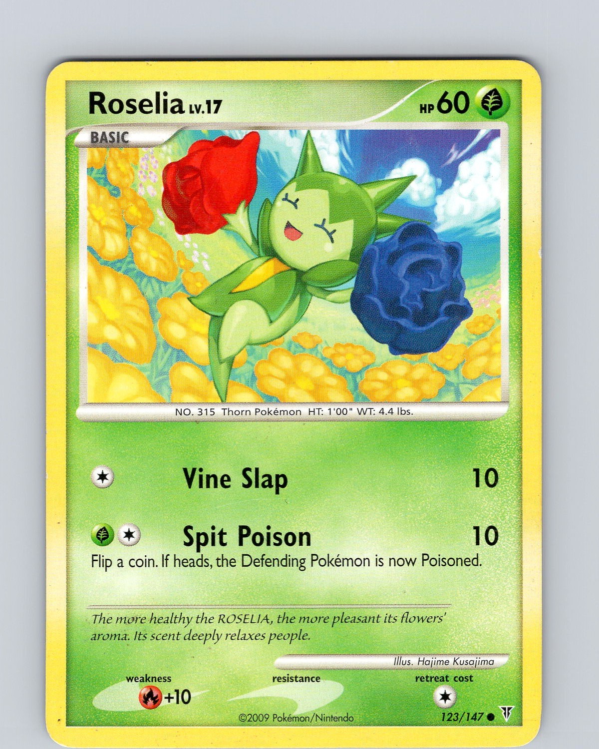 Pokemon TCG Roselia Lv.17 Supreme Victors 123/147 Regular Common Card MP