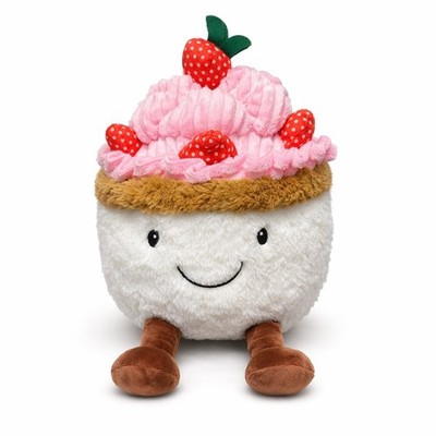 Süßes 30cm Erdbeer Cupcake Plüschtier, ultraweich Kuschelgeschenk für Kinder