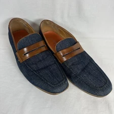 Antonio Cerrelli Elite Shoes Mens Size 8.5 Blue Denim Loafer Dress Slip On