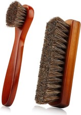 Shoe Brush Shoe Cleaning Brush 2 Pieces Horsehair Shoe Brush Boot Brush Horse