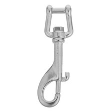 Scuba Diving Bolt Snap Hook: 4" Marine Grade 316 Stainless Steel Swivel Eye