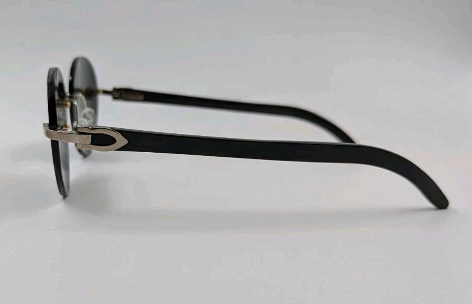 CARTIER Paris C Decor Black Buffalo Horn Platinum Sunglasses Frames - Image 4 of 4