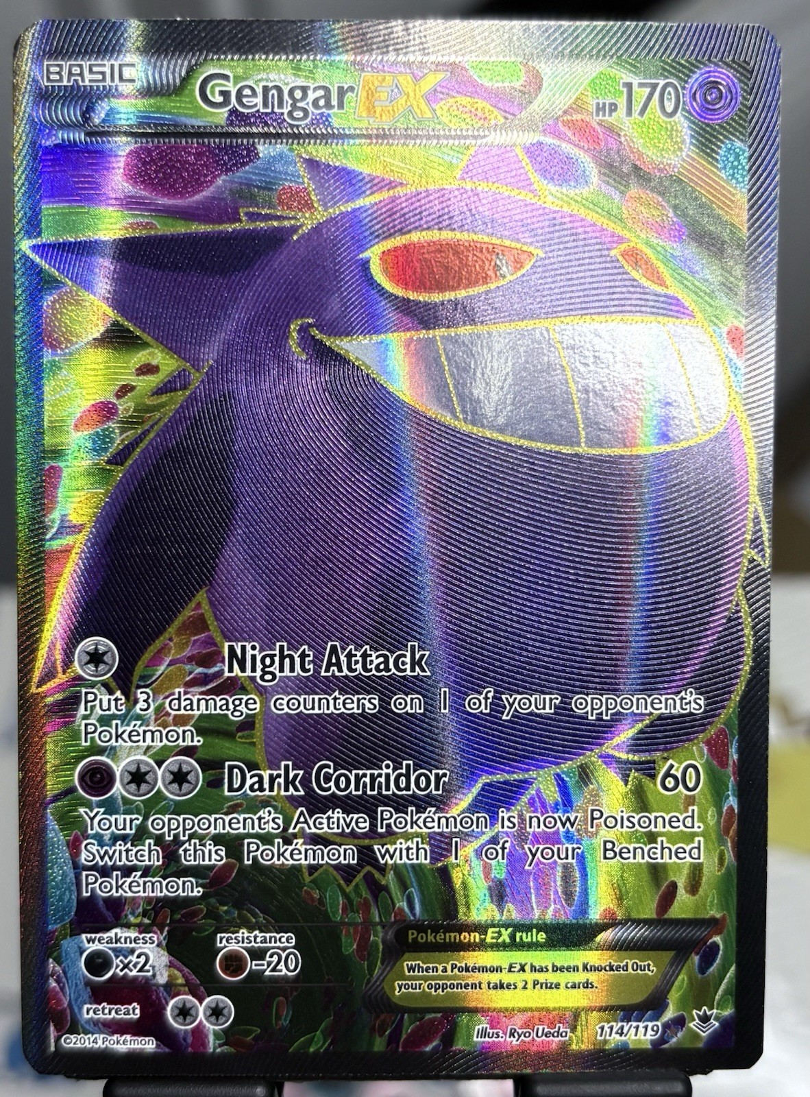 Gengar EX Full Art 114/119 XY Phantom Forces Holo Rare Pokémon Card 2014