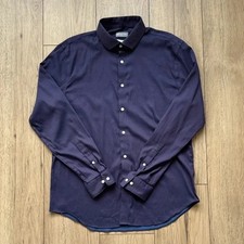 Michael Kors Men  s Slim Fit Travel Stretch Dress Shirt Navy Blue 17 34/35 XL