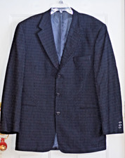 SPORT COAT BLAZER SUIT JACKET JHANE BARNES 42 L TEXTURED NAVY SAPPHIRE BLUE EXC