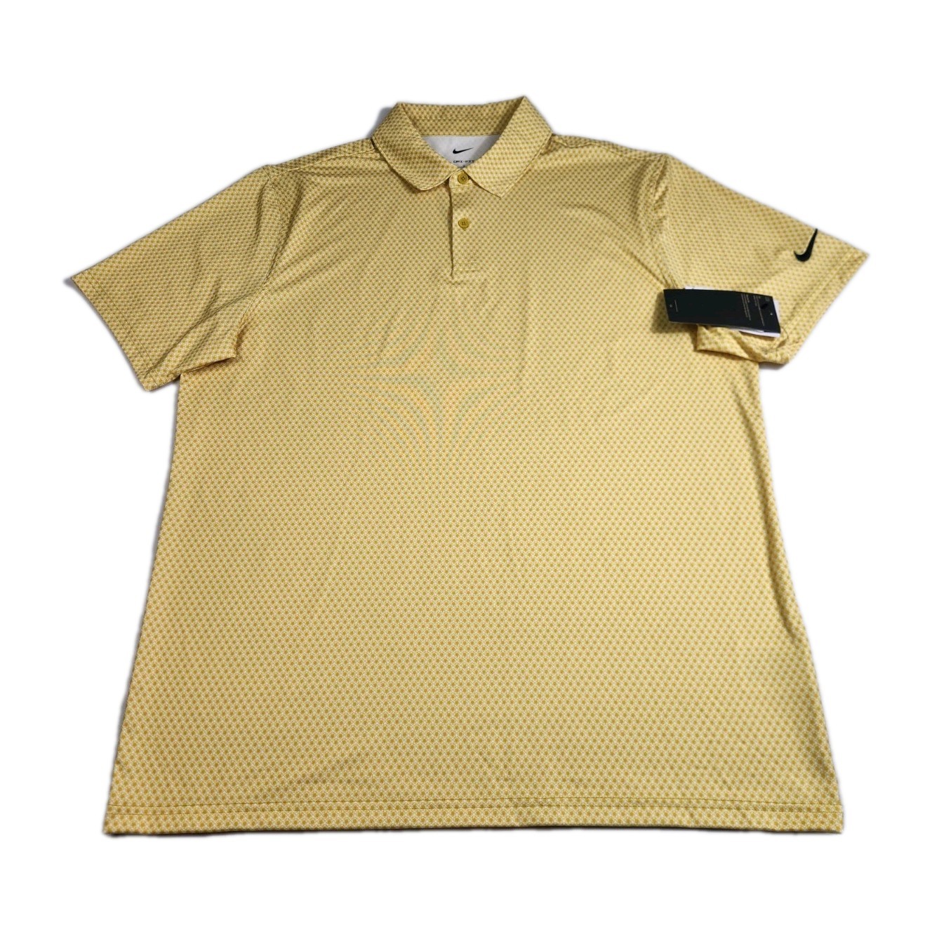 Polo Shirt Men's Large Yellow Short Sleeve Dri Fit Performance New Nwt