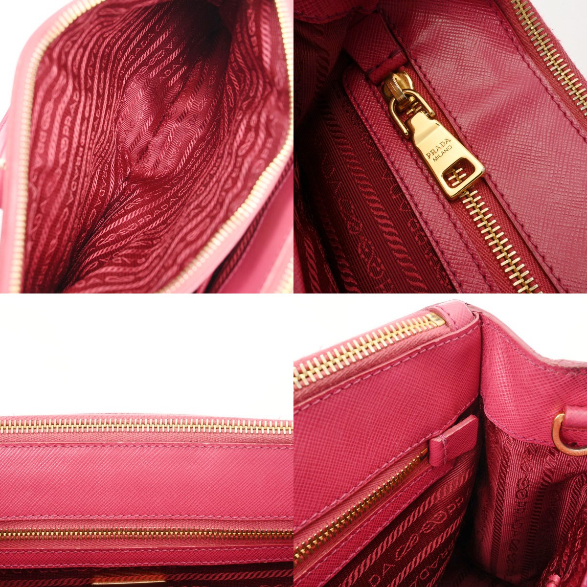 PRADA 2WAY Safiano leather pink Women Handbag thumbnail 8