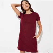 LOFT Dress Women’s 12 Burgundy Short Sleeve Shift Dress NWT