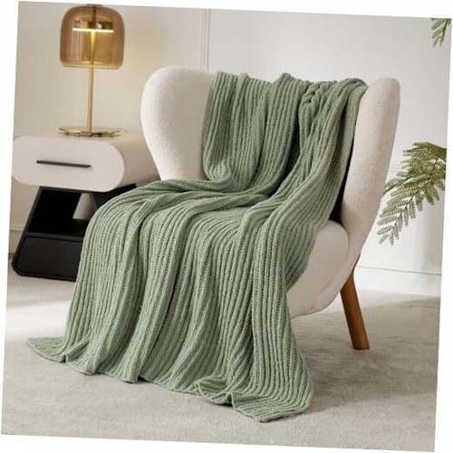 Chenille Throw Blanket for Couch Soft Knit Throw Blanket with Chenille Yarn