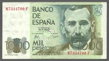 Spain 1979 1000 Pesetas P 158 aXF