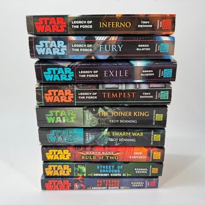 Bundle of 9 Star Wars Paperback Books Legacy of the Force, Coruscant Nights, Etc
