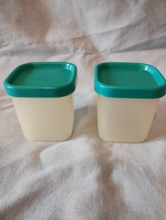 Tupperware Vintage 2 Green Mini Containers with Lids