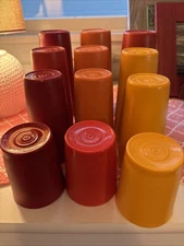 Tupperware Tumblers Cups Harvest Colors Drinkware 1251,  107 115 116 Vtg Lot 12