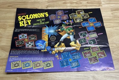 Tecmo Solomon's Key NES Photo Map Poster Nintendo 1987 Fold Out Insert