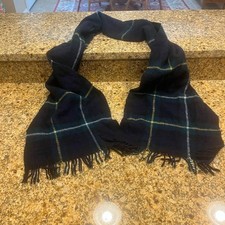 Vintage Campbell of Argyle Pure Wool Green Plaid Scarf Marshall Fields
