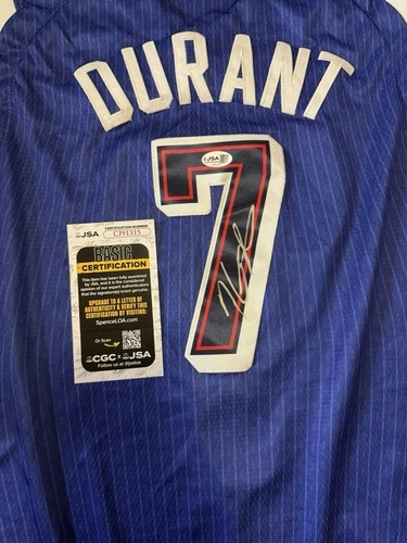 Kevin Durant Signed Jersey Autograph Team USA 7 JSA COA Nike NBA Custom Nets