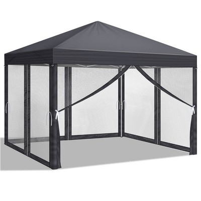 3x3m Faltpavillon Pavillon Gartenzelt Partyzelt Camping mit 4 Moskitonetzen DE