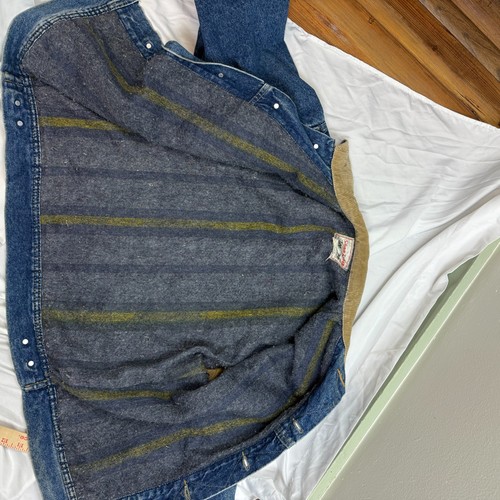Giacca Vintage Lee Storm Rider Denim Chore Uomo Coperta Foderata USA Western Taglia M - Foto 12 di 15