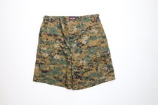 Vintage Streetwear Mens M Faded Button Fly Digi Camouflage Military Cargo Shorts