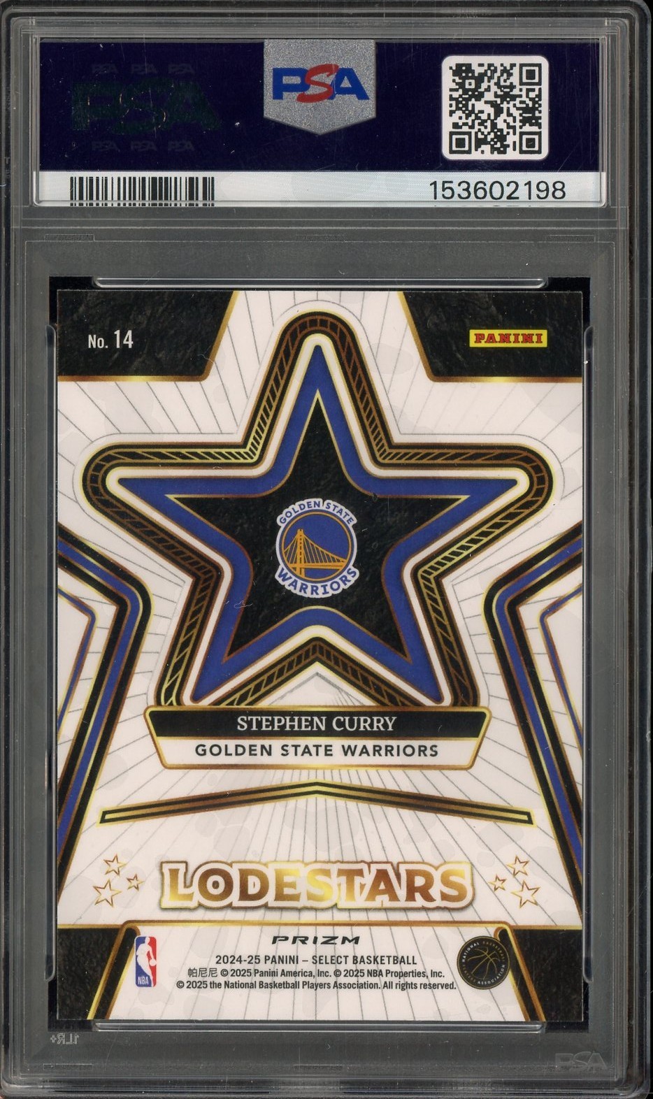 2024-25 Select Lodestars Green Prizm #14 Stephen Curry Warriors PSA 10 GEM MINT view 2