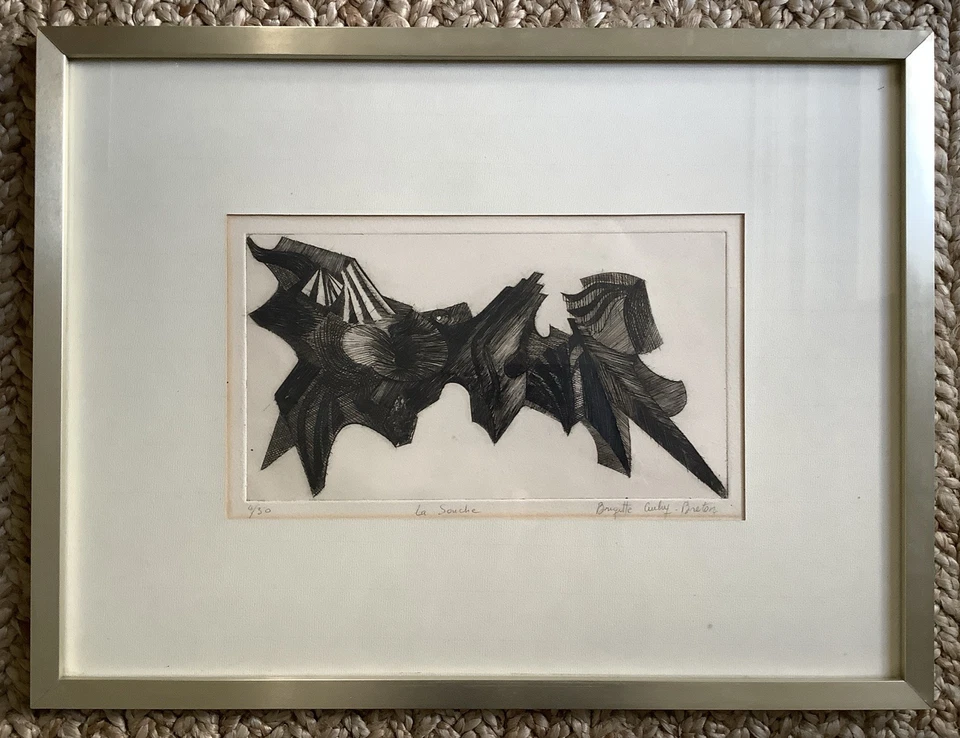 Brigitte AUBRY-BRETON " LA SOUCHE " gravure signée numérotée 4/30 abstraction - Photo 2/4