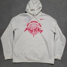 Men's Large Nike Kay Yow Breast Cancer PLAY4KAY Unite Team Hoodie White Pink