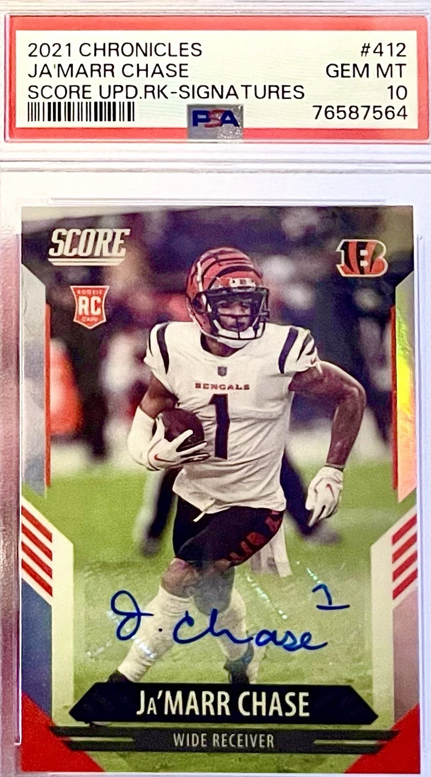 JaMarr Chase Panini Chronicles Score Update Rookies #412 Signatures