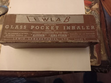 Vintage EARLY  Lewlab GLASS POCKET INHALER Boxed Instructions