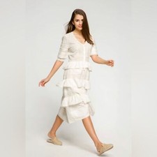 LOVESHACKFANCY Rebecca V-Neck Lace Midi dress Size M