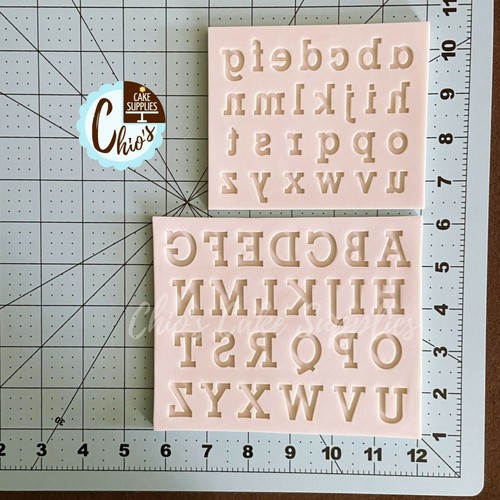 Alphabet uppercase / lowercase silicone mold. 2 pcs set Model #005 - Picture 8 of 10
