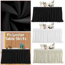 14ft, 17ft, 21ft Long Polyester Cloth Table Skirt Cover 30" Deep Wedding Party