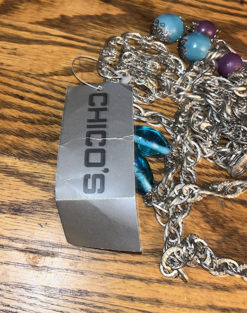 Chico\'s Women\'s Mixed Metal Bead Swag Charm Medallion Chain Belt Chicos Mixed Metal Bead Swag Charm Medallion Chain Belt 51  main image 3