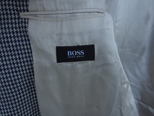Vintage HUGO BOSS HOBBES Blazer Sport Coat Jacket Cashmere Houndstooth EU52 US42 - Picture 6 of 13