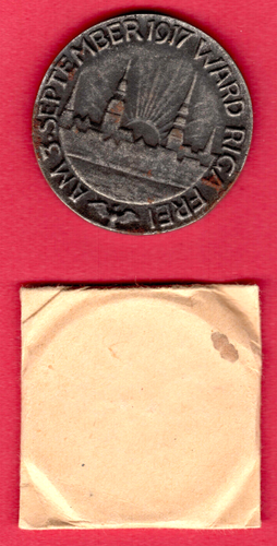 Latvia Latvian Iron Medal Riga CAPTURE OF GERMANY SEP, 3 1917s 6351 - Picture 2 of 4