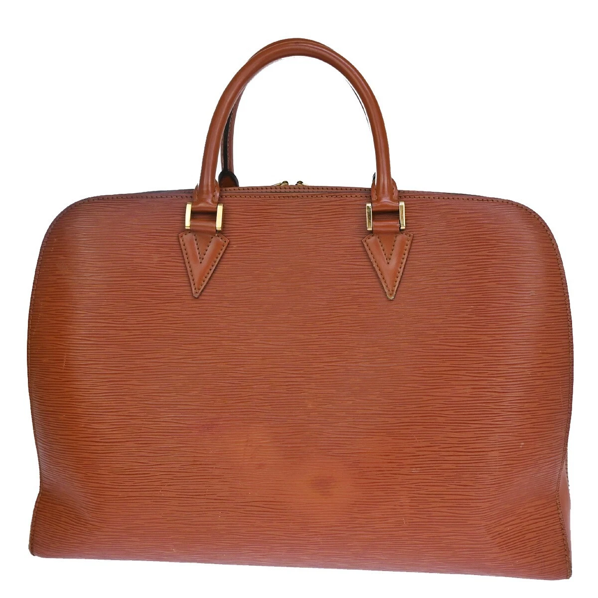 LOUIS VUITTON LV Sorbonne Travel Hand Bag Epi Leather Brown Gold 