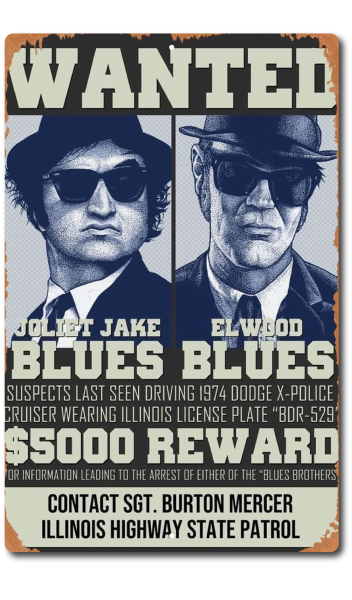 The Blues Brothers Sign Metal Tin Aluminum 8