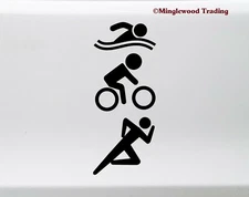 Swim Bike Run Vinyl Decal V1 - Triathlon Race Triathlete Sport - Die Cut Sticker