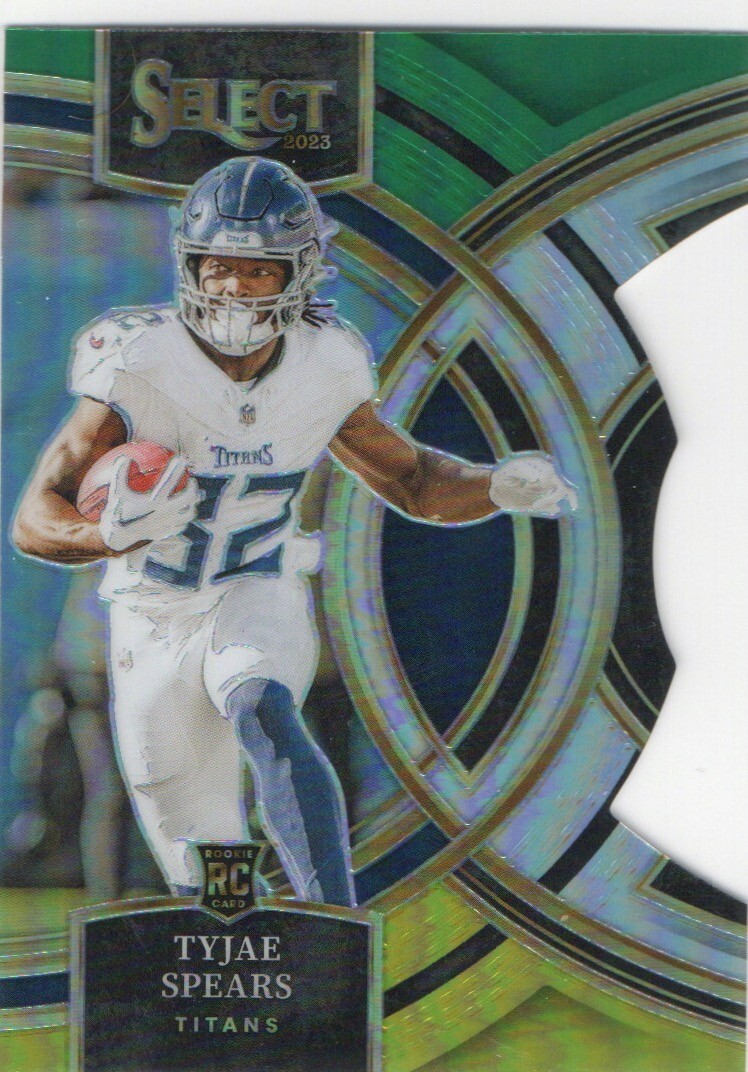 2023 Select - Premier Level Green & Yellow Prizm Die-Cut #172 Tyjae Spears (RC)