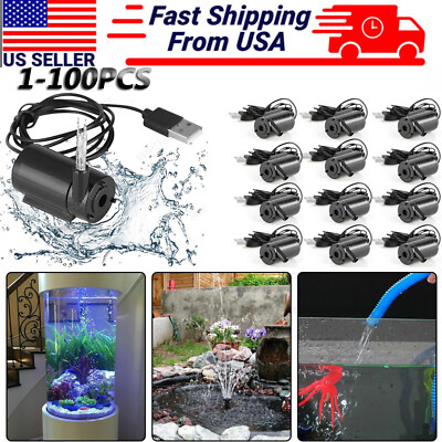 #ad LOT Mini Water Pump Small Mute Submersible 1 M USB Cable Garden Home Fountain $9.80