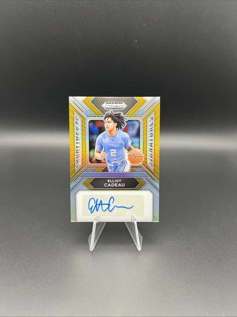 2024 Panini Prizm Draft Picks Elliot Cadeau Sensational Signatures Gold #5/10