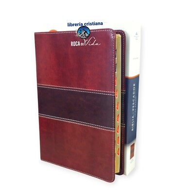 BIBLIA DEL PESCADOR LETRA GRANDE REINA VALERA 1960 SIMIL PIEL CAOBA CON ÍNDICE 