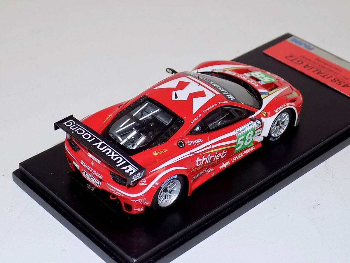 1/43 TSM Fujimi Ferrari F458 Italia GT2 2011 Le Mans Luxory racing