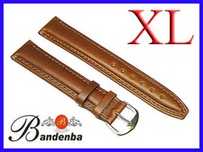 16mm 18mm 20mm 22mm 24mm Banda Brown Calf Leather Watch Band Strap XL Long 8.5"