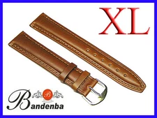 16mm 18mm 20mm 22mm 24mm Banda Brown Calf Leather Watch Band Strap XL Long 8.5" 